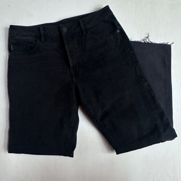 Helmut Lang High Rise Crop Slim Vintage Black Patchwork Jeans - Picture 4 of 11